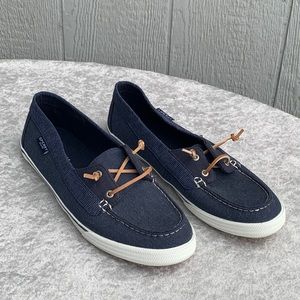 Women’s navy Sperry top slider Loafers shoes size 12